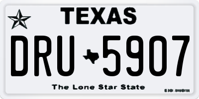 TX license plate DRU5907