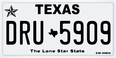 TX license plate DRU5909