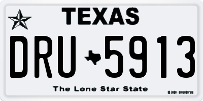 TX license plate DRU5913