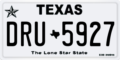 TX license plate DRU5927
