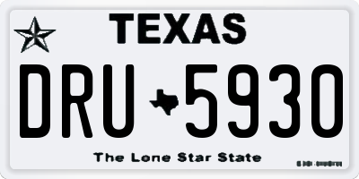 TX license plate DRU5930