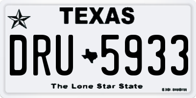 TX license plate DRU5933