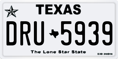 TX license plate DRU5939