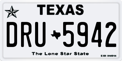 TX license plate DRU5942