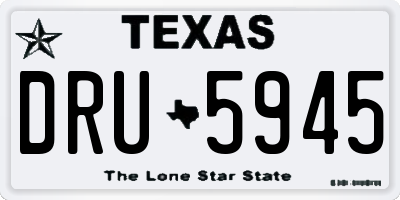 TX license plate DRU5945