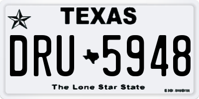 TX license plate DRU5948