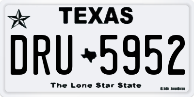 TX license plate DRU5952