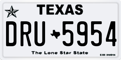 TX license plate DRU5954