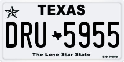 TX license plate DRU5955