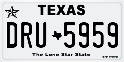 TX license plate DRU5959
