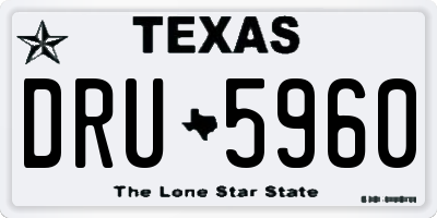 TX license plate DRU5960
