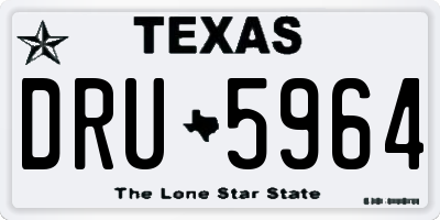 TX license plate DRU5964