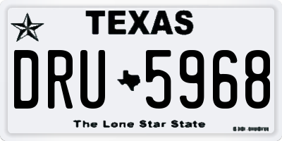 TX license plate DRU5968