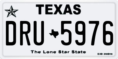 TX license plate DRU5976