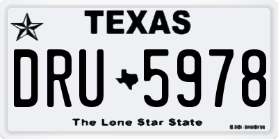 TX license plate DRU5978