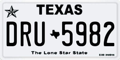 TX license plate DRU5982