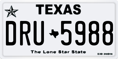 TX license plate DRU5988
