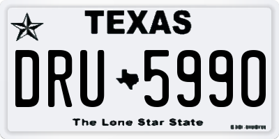 TX license plate DRU5990