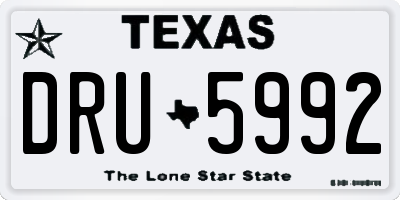 TX license plate DRU5992