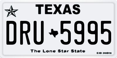 TX license plate DRU5995