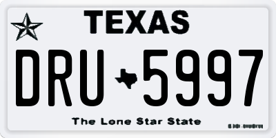 TX license plate DRU5997