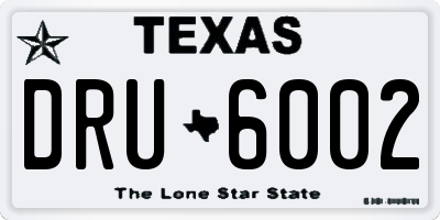 TX license plate DRU6002