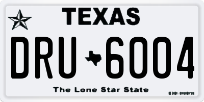 TX license plate DRU6004