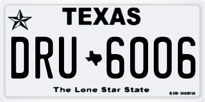 TX license plate DRU6006