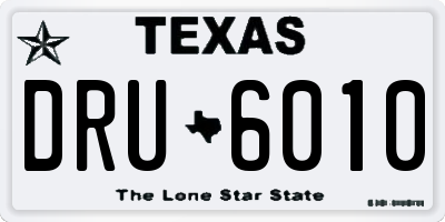 TX license plate DRU6010