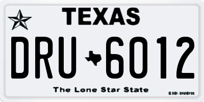TX license plate DRU6012
