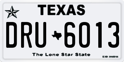 TX license plate DRU6013