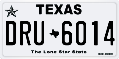 TX license plate DRU6014