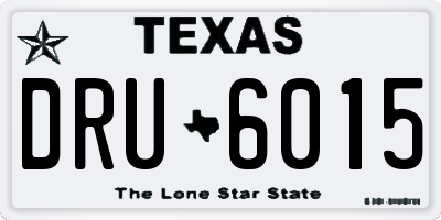 TX license plate DRU6015