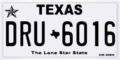 TX license plate DRU6016