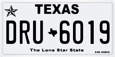 TX license plate DRU6019