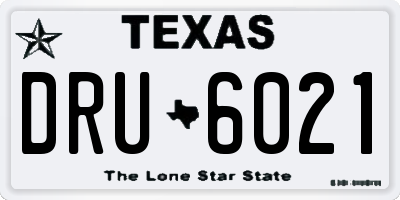 TX license plate DRU6021