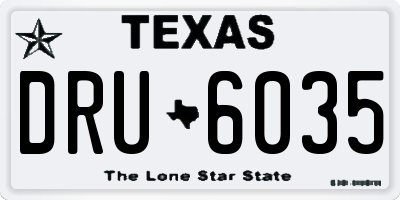 TX license plate DRU6035