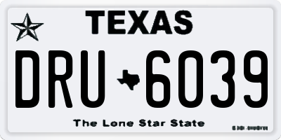 TX license plate DRU6039