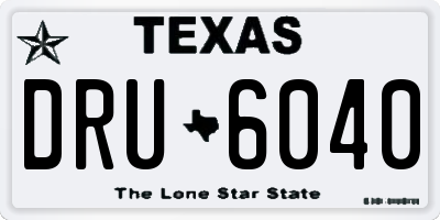 TX license plate DRU6040