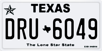 TX license plate DRU6049