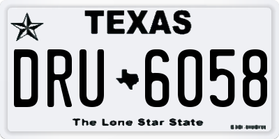 TX license plate DRU6058