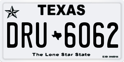TX license plate DRU6062