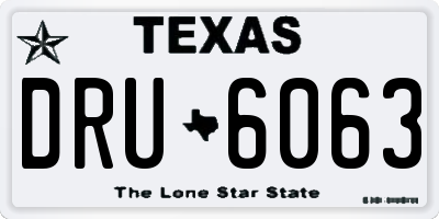 TX license plate DRU6063