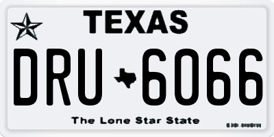 TX license plate DRU6066