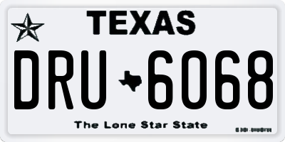 TX license plate DRU6068