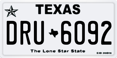 TX license plate DRU6092