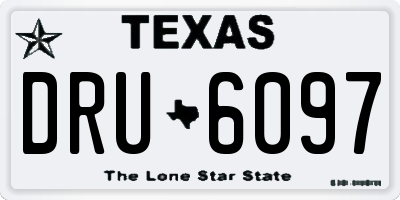 TX license plate DRU6097