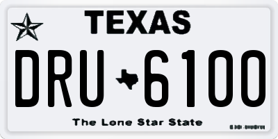 TX license plate DRU6100