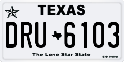 TX license plate DRU6103