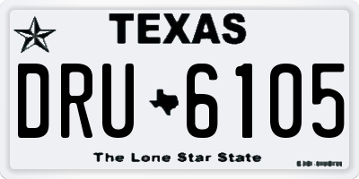 TX license plate DRU6105